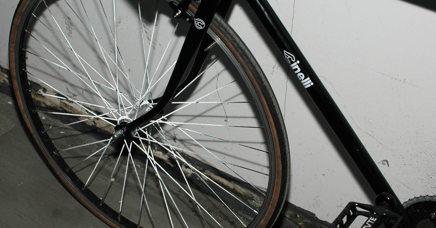 reflektierendes Spray an Speichen