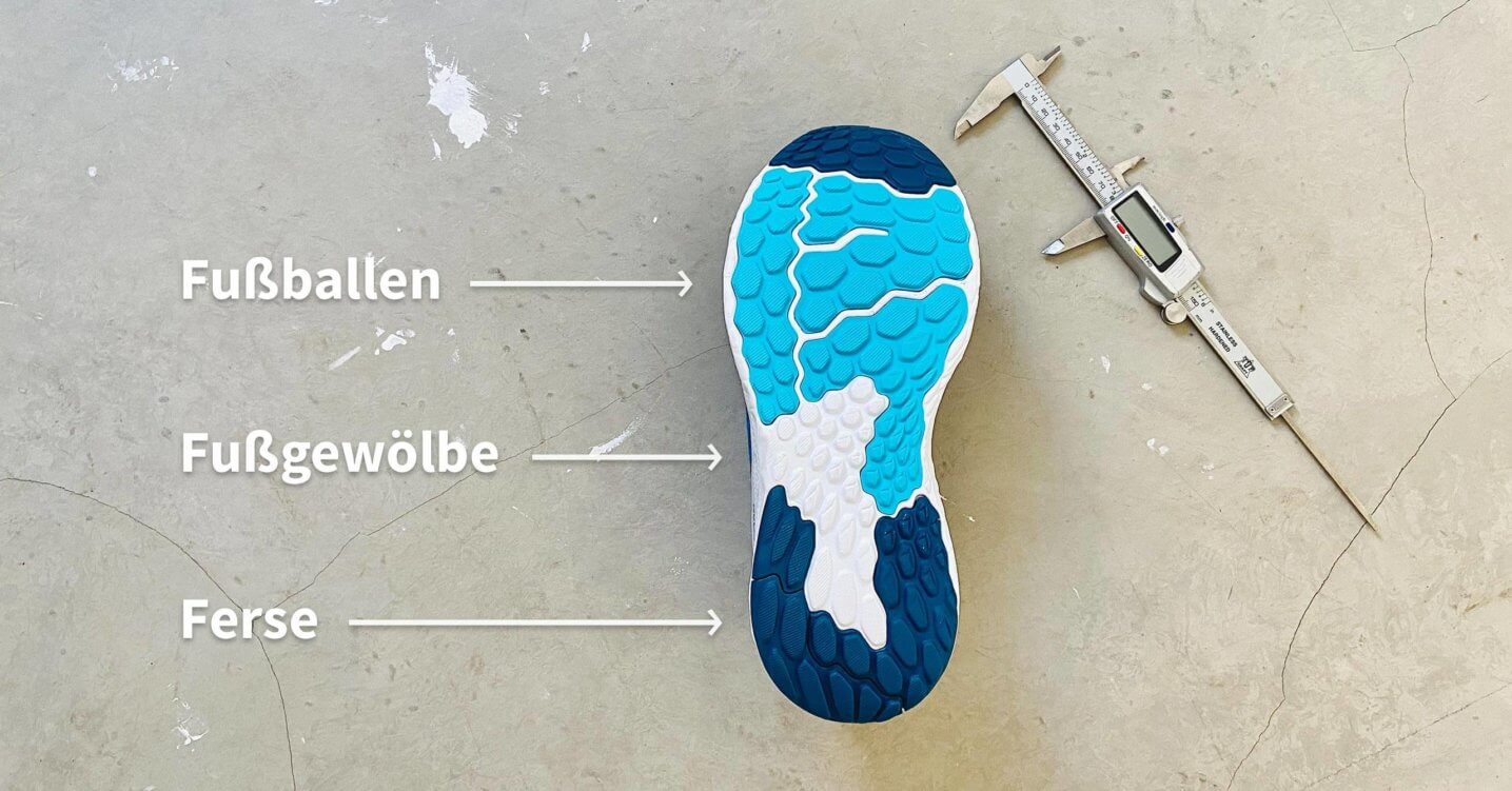 New Balance Fresh Foam 1080 v11 Messpunkte an der Sohle