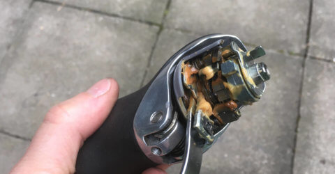 Verklebter Shimano RSX Schalthebel