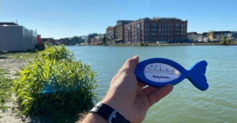 Wassertemperatur im Hafenbecken von Münster